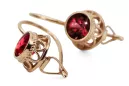 Rubis Or rose 14 carats vintage d'origine Des boucles d'oreilles Bijoux vintage vec117r